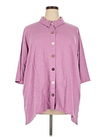 D&Co. 3/4 Sleeve Button-Down Shirt (view 1)