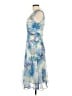Connected Apparel 100% Polyester Tropical Blue Cocktail Dress Size 6 - photo 5
