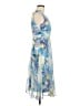 Connected Apparel 100% Polyester Tropical Blue Cocktail Dress Size 6 - photo 4