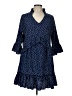 Unbranded 100% Polyester Polka Dots Blue Casual Dress Size L - photo 1