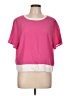 W118 by Walter Baker 100% Polyester Color Block Pink Short Sleeve Top Size 10 - photo 1