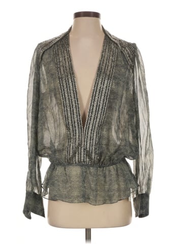 Haute Hippie Long Sleeve Silk Top (view 1)