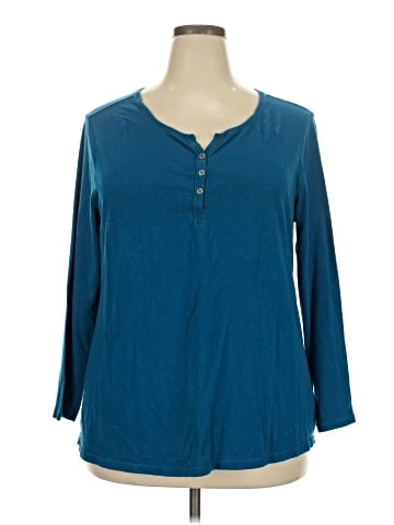 Faded Glory Long Sleeve Henley (view 1)