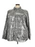 Pilcro Metallic Silver Long Sleeve Blouse Size 3X - photo 1