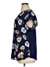 Papermoon 100% Polyester Floral Blue Short Sleeve Blouse Size 1X - photo 5
