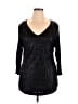 Cache Black 3/4 Sleeve Top Size XL - photo 1