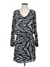 Three Eighty Two 100% Polyester Print Silver Casual Dress Size S - photo 1