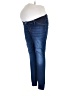 S.O.N.G. Solid Blue Jeans Size Lg Maternity - photo 1
