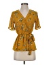 Sienna Yellow Short Sleeve Blouse Size XS - photo 1