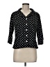Pendleton Polka Dots Black 3/4 Sleeve Button-Down Shirt Size Med Petite - photo 1