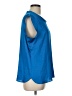 DKNY 100% Polyester Blue Sleeveless Top Size L - photo 4