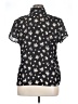 Chaus 100% Polyester Floral Black Short Sleeve Blouse Size 14 - photo 2