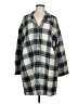 Hanna Andersson Plaid Gray 3/4 Sleeve Button-Down Shirt Size M - photo 1