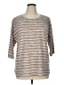 Bobeau Tweed Brown 3/4 Sleeve T-Shirt Size XL - photo 1