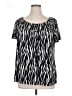 Notations Black Short Sleeve Blouse Size 1X - photo 1