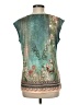 Unbranded 100% Polyester Floral Teal Sleeveless T-Shirt Size M - photo 2
