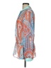 J. McLaughlin 100% Silk Paisley Blue Long Sleeve Silk Top Size 10 - photo 5
