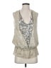 Robbi & Nikki 100% Silk Silver Sleeveless Silk Top Size XS - photo 1
