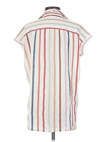 Madewell Gauze Central Tunic Shirt in Rainbow Stripe (view 2)