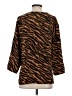 Neiman Marcus 100% Silk Animal Print Brown 3/4 Sleeve Silk Top Size XS - photo 2