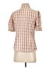 Odille Checkered-gingham Brown Short Sleeve Button-Down Shirt Size XS (estimated) - photo 2