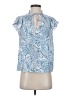 Parker 100% Silk Blue Short Sleeve Silk Top Size XS - photo 1