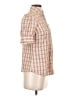 Odille Checkered-gingham Brown Short Sleeve Button-Down Shirt Size XS (estimated) - photo 4
