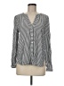 Ann Taylor LOFT 100% Rayon Stripes Black Long Sleeve Blouse Size M - photo 1