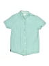 Gymboree 100% Cotton Hearts Teal Short Sleeve Button-Down Shirt Size 14 - photo 1