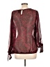 Bobeau 100% Polyester Burgundy Long Sleeve Blouse Size L - photo 2