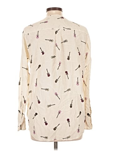 Equipment Long Sleeve Silk Top (view 2)