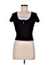 Just Polly Black Short Sleeve Top Size M - photo 1