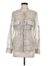 BCBGMAXAZRIA Silver Long Sleeve Blouse Size M - photo 1