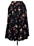 Koret 100% Rayon Floral Black Casual Skirt Size 14 Petite - photo 1