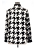 Anne Klein Houndstooth Silver Long Sleeve Blouse Size 14 - photo 2