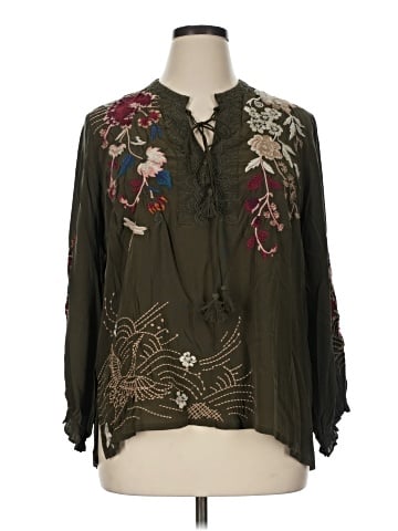 Johnny Was Long Sleeve Silk Top (view 1)