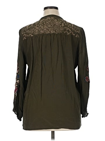 Johnny Was Long Sleeve Silk Top (view 2)