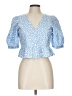 Zara Blue 3/4 Sleeve Blouse Size L - photo 1