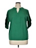 Unbranded 100% Polyester Green 3/4 Sleeve Blouse Size XL - photo 1