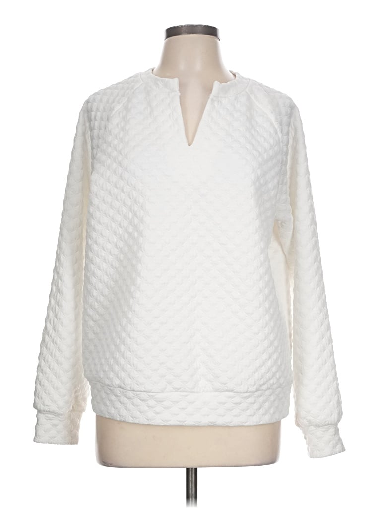Pre-owned Unbranded Pullover Sweater In White
