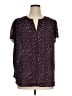 Monday Fun 100% Polyester Stars Purple Short Sleeve Blouse Size 1X - photo 1