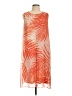 Chico's 100% Polyester Tropical Orange Casual Dress Size Lg (2) - photo 1