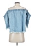 JOA 100% Cotton Blue Short Sleeve Blouse Size XS - photo 2