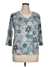 Basic Editions Teal 3/4 Sleeve Top Size 1X - photo 1