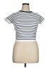 Sugarlips Stripes Ivory Short Sleeve Turtleneck Size XL - photo 1