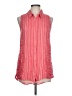 New Directions 100% Viscose Red Sleeveless Button-Down Shirt Size L - photo 1
