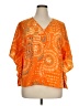 Unbranded 100% Polyester Orange Short Sleeve Blouse Size XL - photo 1
