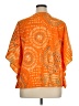 Unbranded 100% Polyester Orange Short Sleeve Blouse Size XL - photo 2