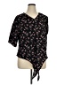 VIISHOW Floral Black Short Sleeve Blouse Size XL - photo 1