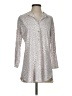 Natori Animal Print Silver 3/4 Sleeve Blouse Size S - photo 1